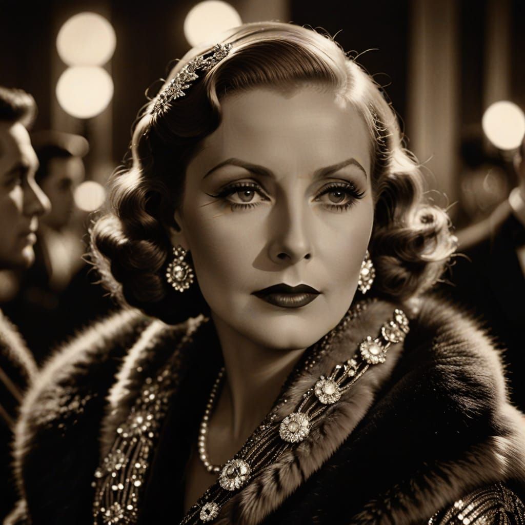 1930s Hollywood Glamour Portrait in Art Deco Style