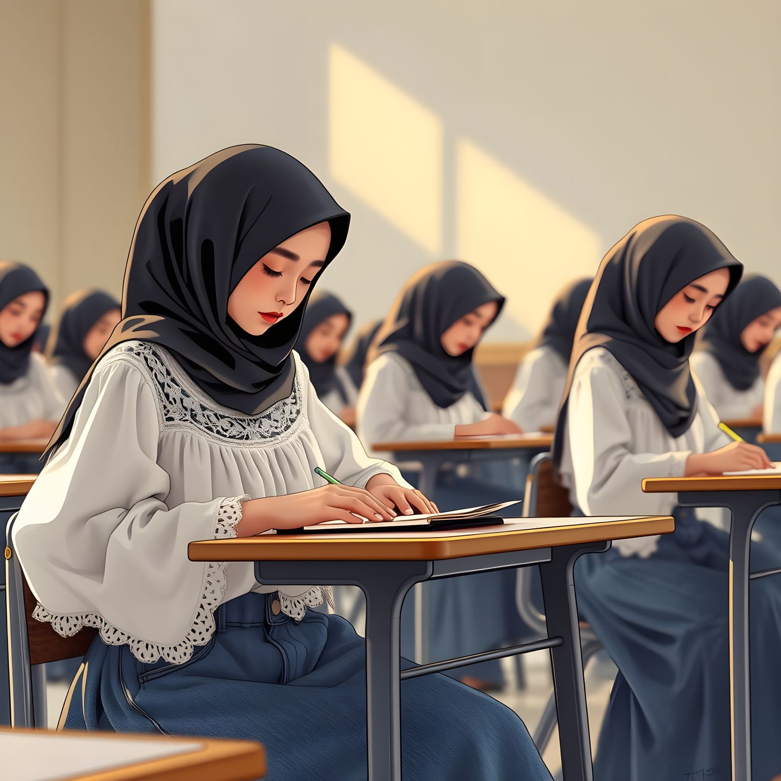 Students in Anime-Inspired, Manga-Style Art