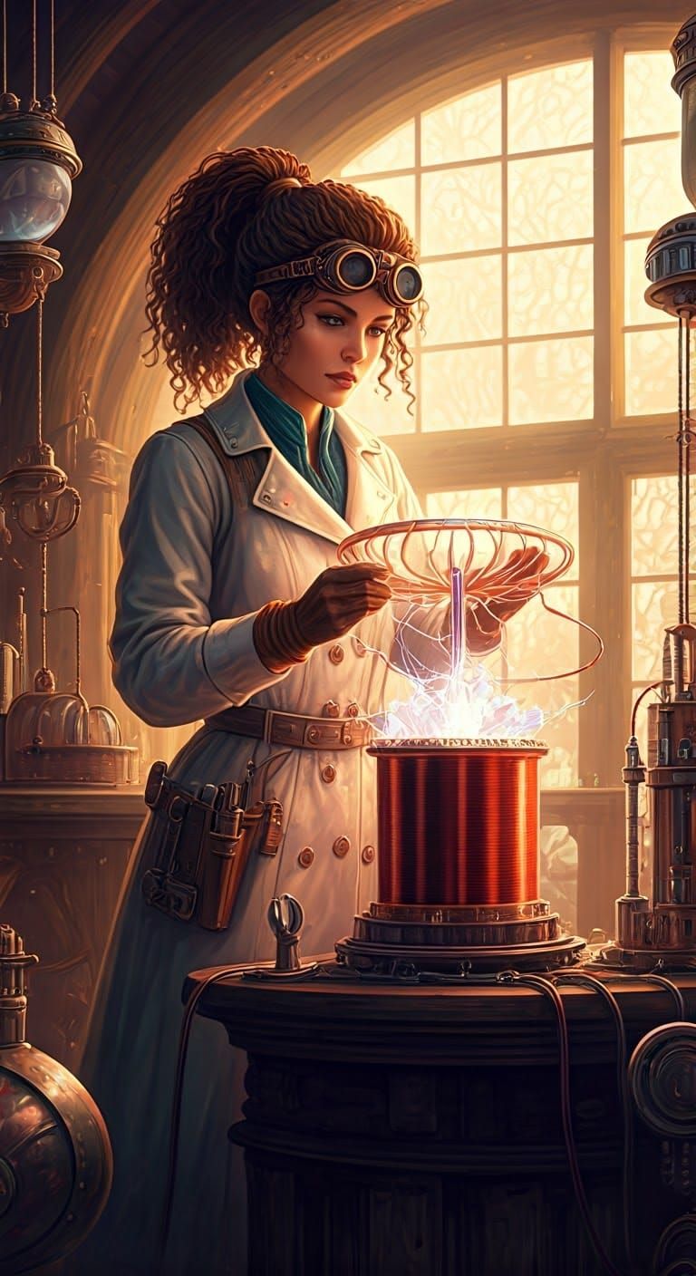 Whimsical Inventor Constructs Enchanted Tesla Coil