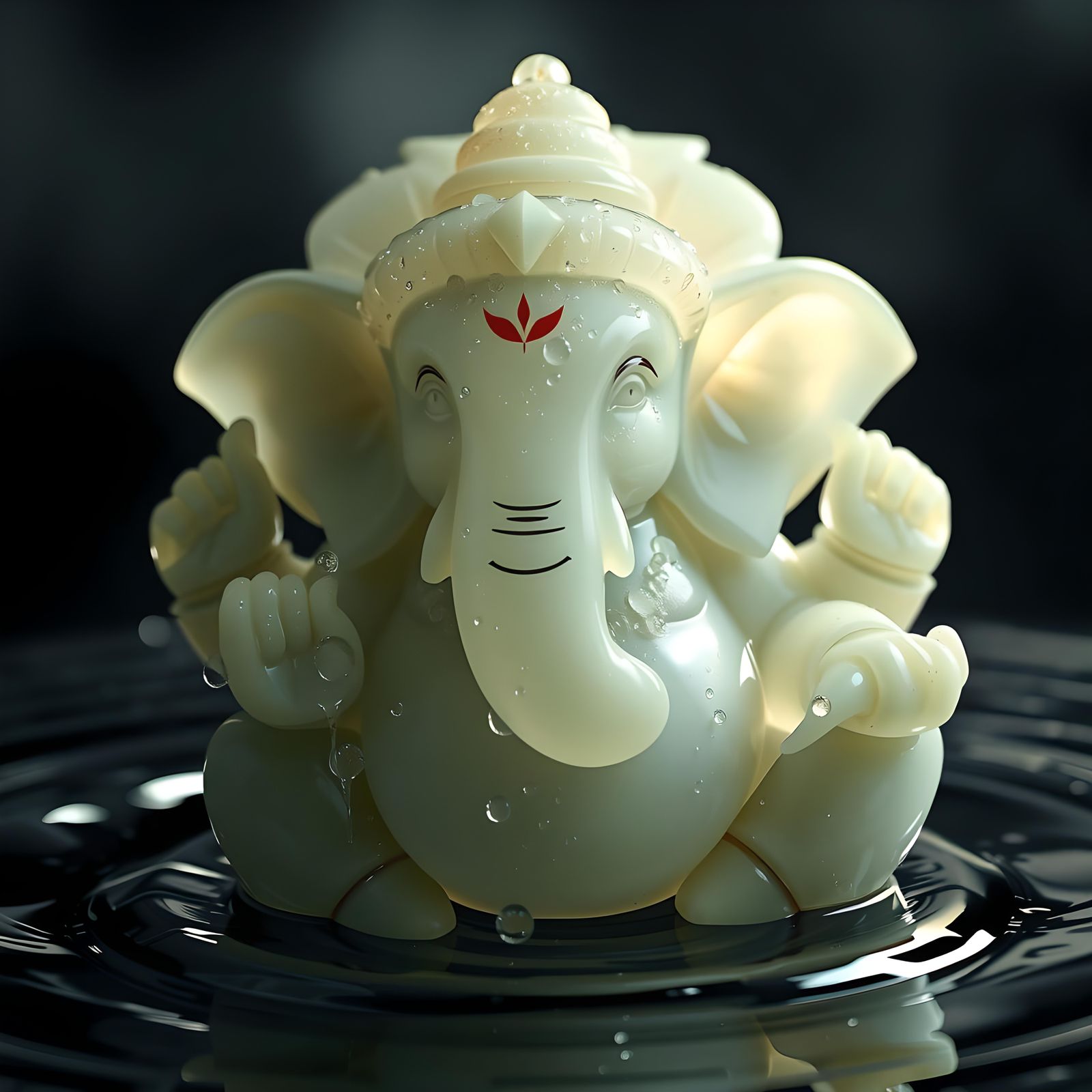 Jade Ganesha: A Hyperdetailed 3D Digital Art Masterpiece