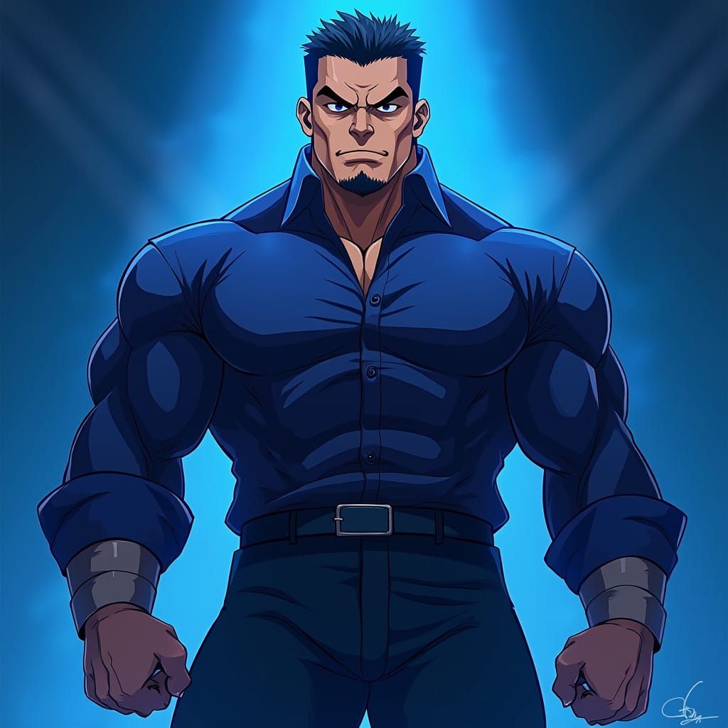 Gyat Sigma: Anime Hero in Vibrant Gradient