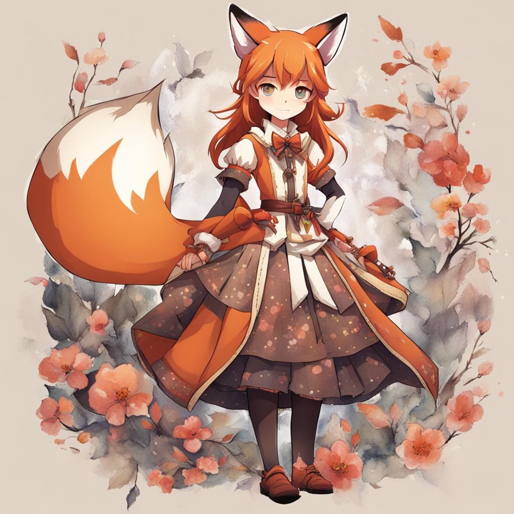 AI Generated Image of a Fox Girl