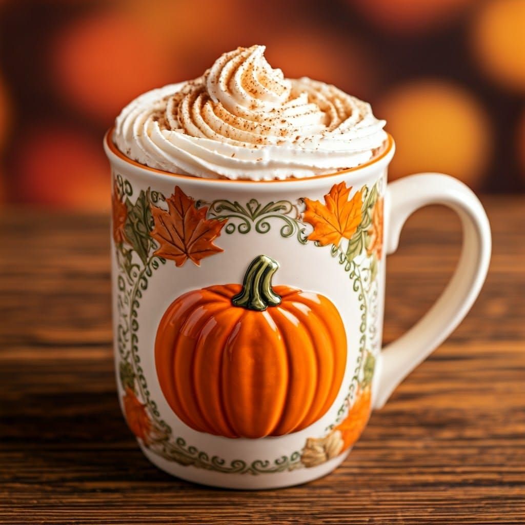 Pumpkin Spice Mug with Autumnal Design