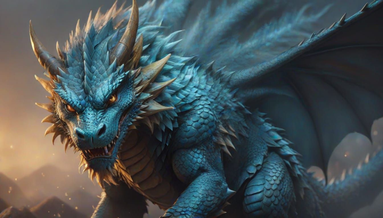 Furry Dragon Roar: Fantasy Close-Up Photography