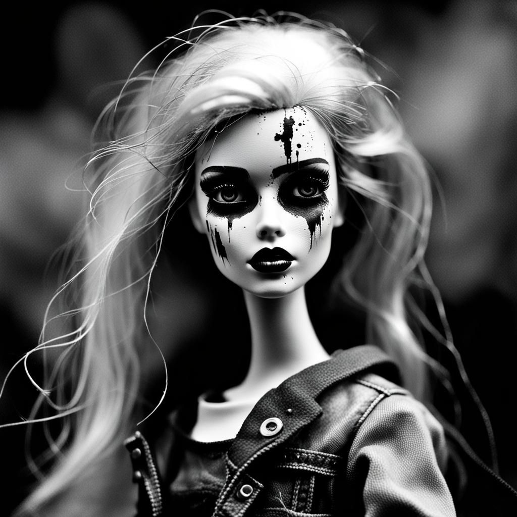 Post-Apocalyptic Barbie in Stephen Gammell Style