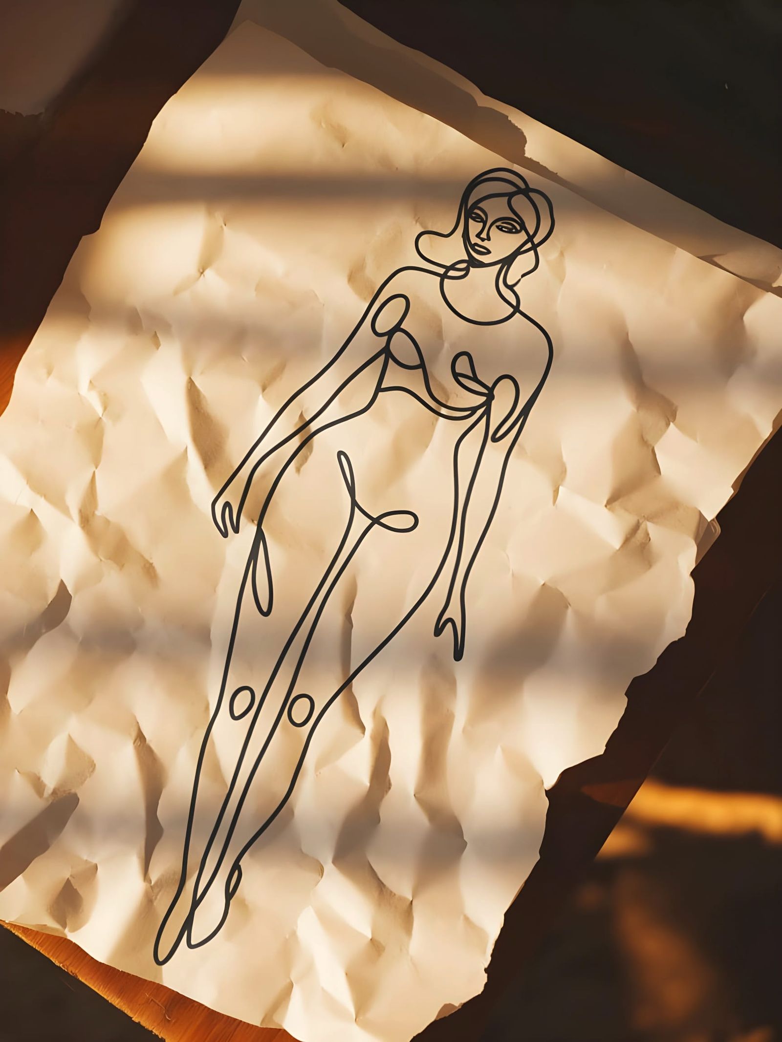 Surrealist Female Figure in Golden Light