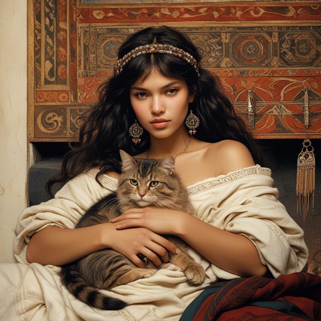 Wise Woman and Cat