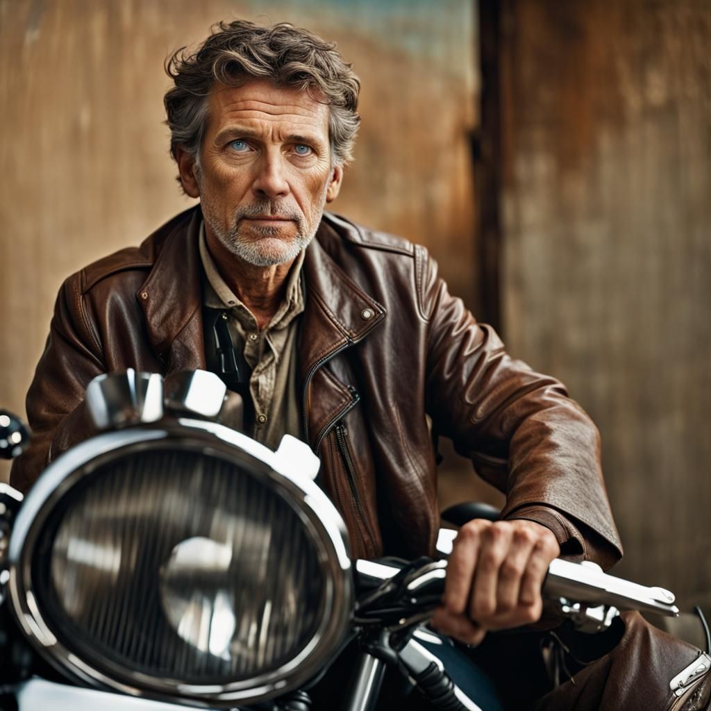 Motorbike Close-Up Portrait in Professional Photography Styl...