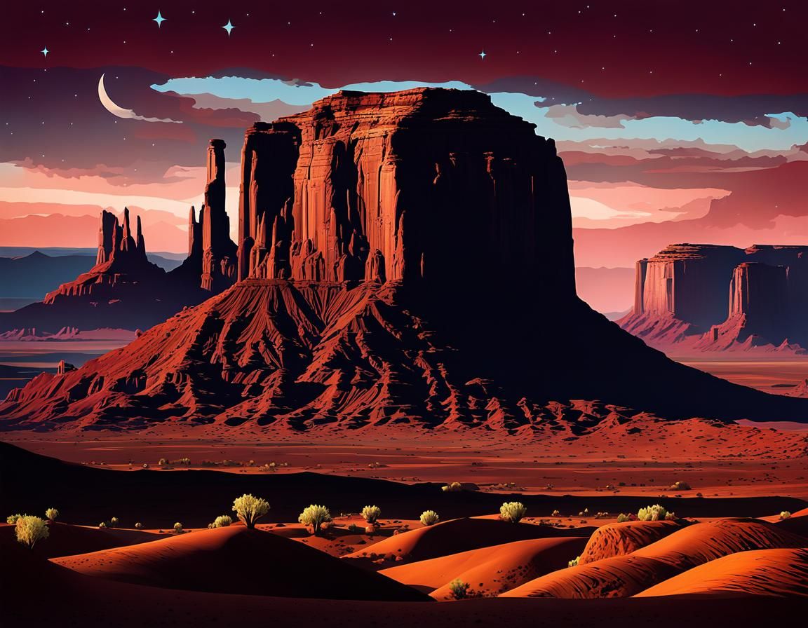 Monument Valley: Cosmic Gothic Desert in 8k
