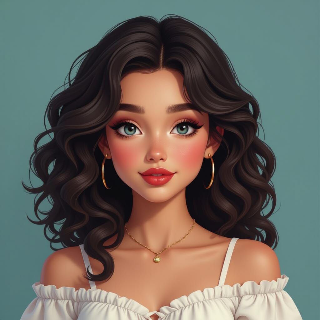 Teenage Girl Portrait in Fantasy Art Style