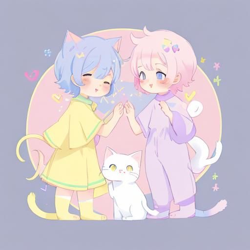 Pastel Cat on LGBTQ Pride Flag