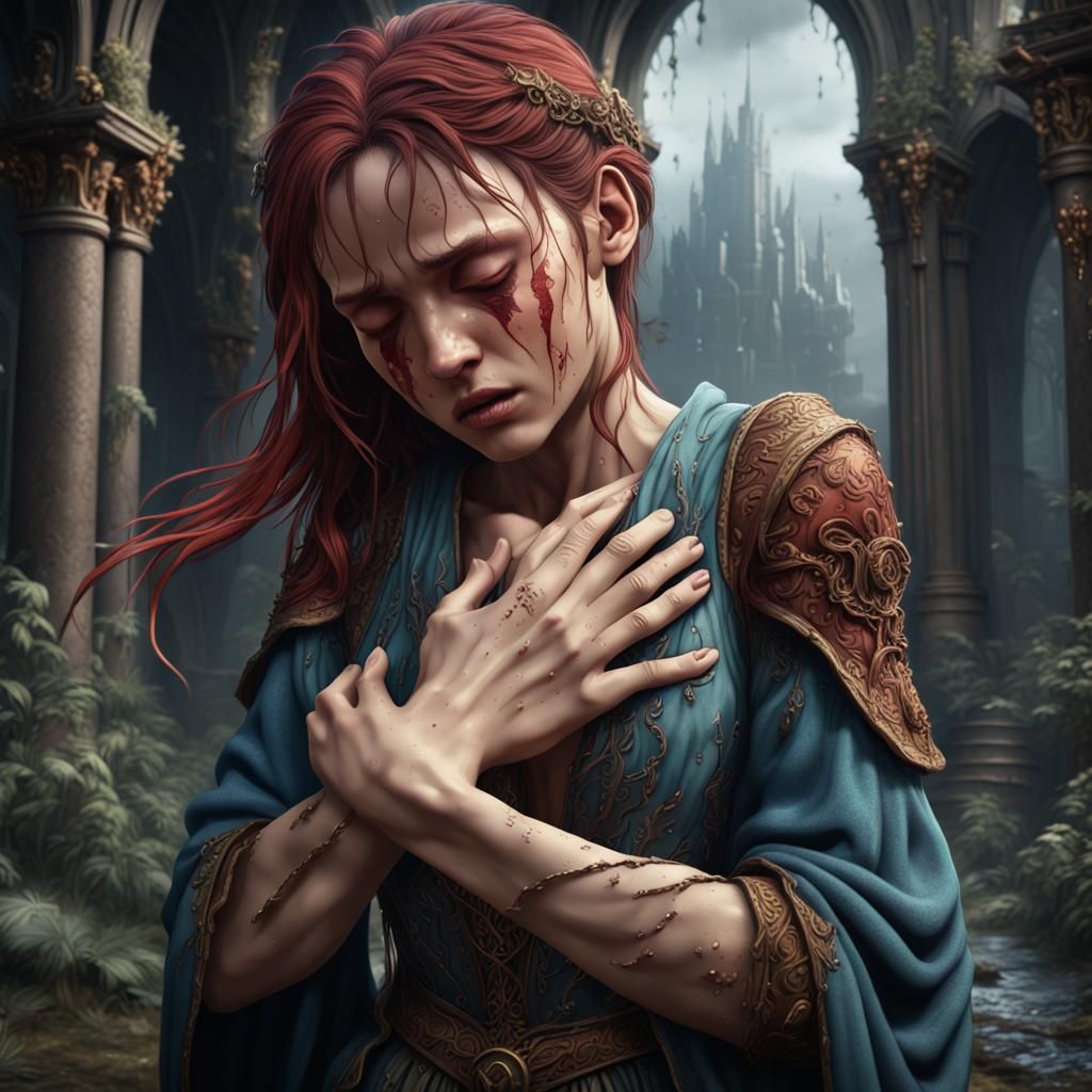 Emotional Forgiveness Embrace in Detailed Matte Painting