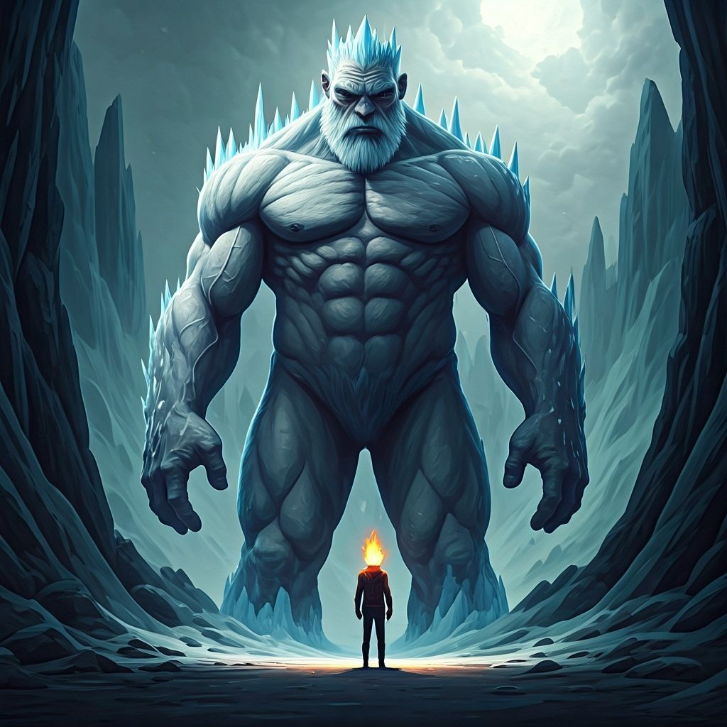 Ice Giant and Tiny Fire Man