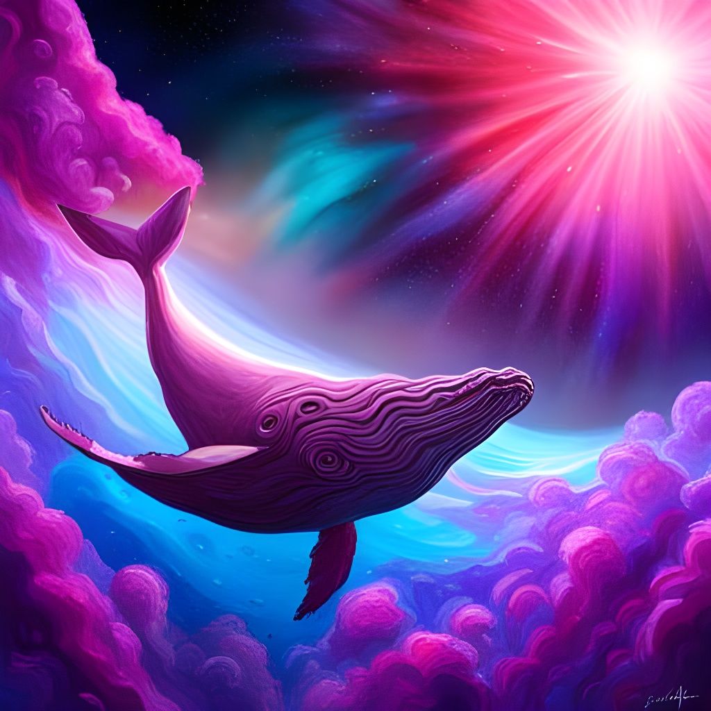 Whale in Nebula: Graffiti and Splash Art Fusion