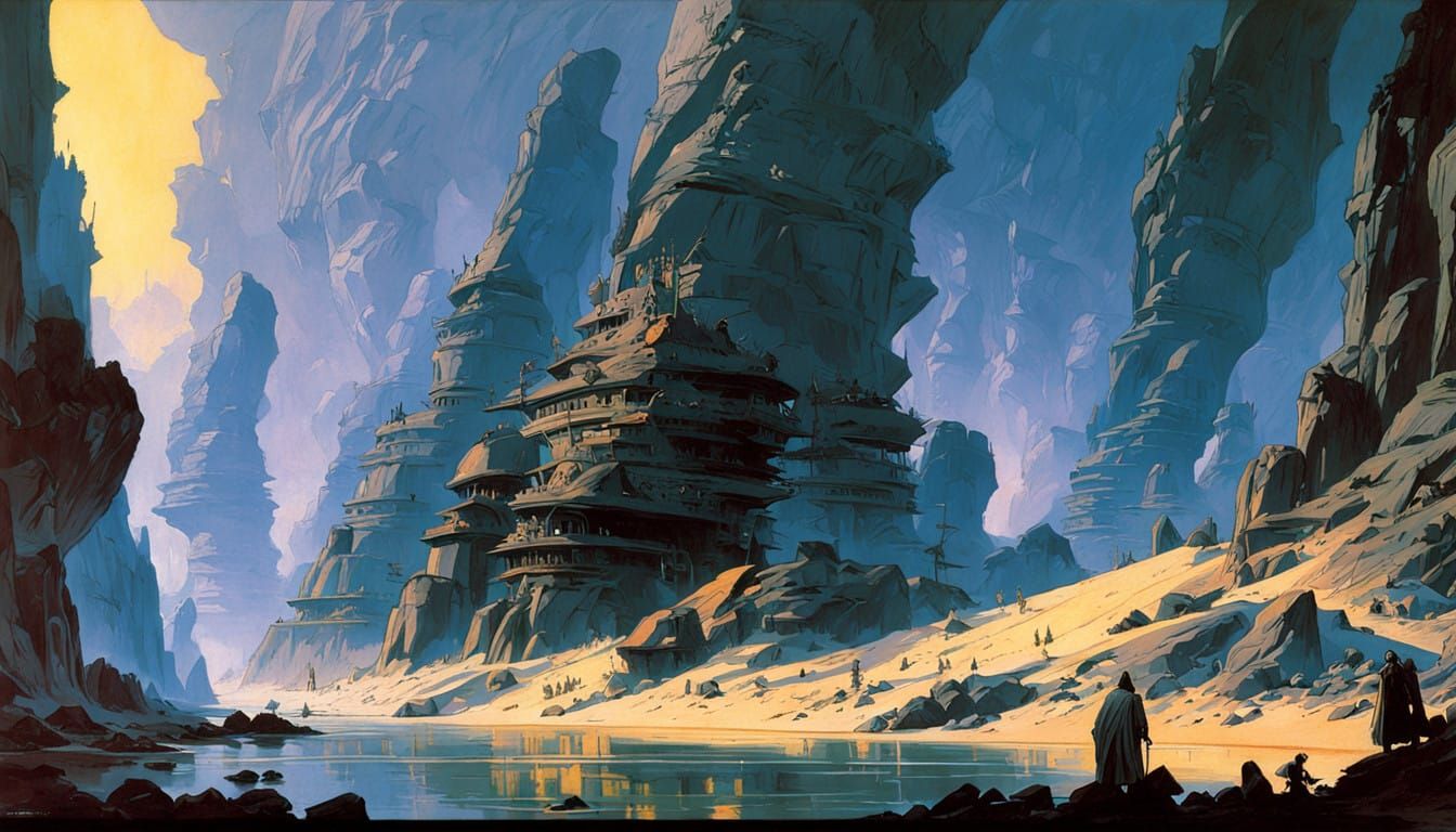 Moses Parting the Turbulent Red Sea in Epic Fantasy Style