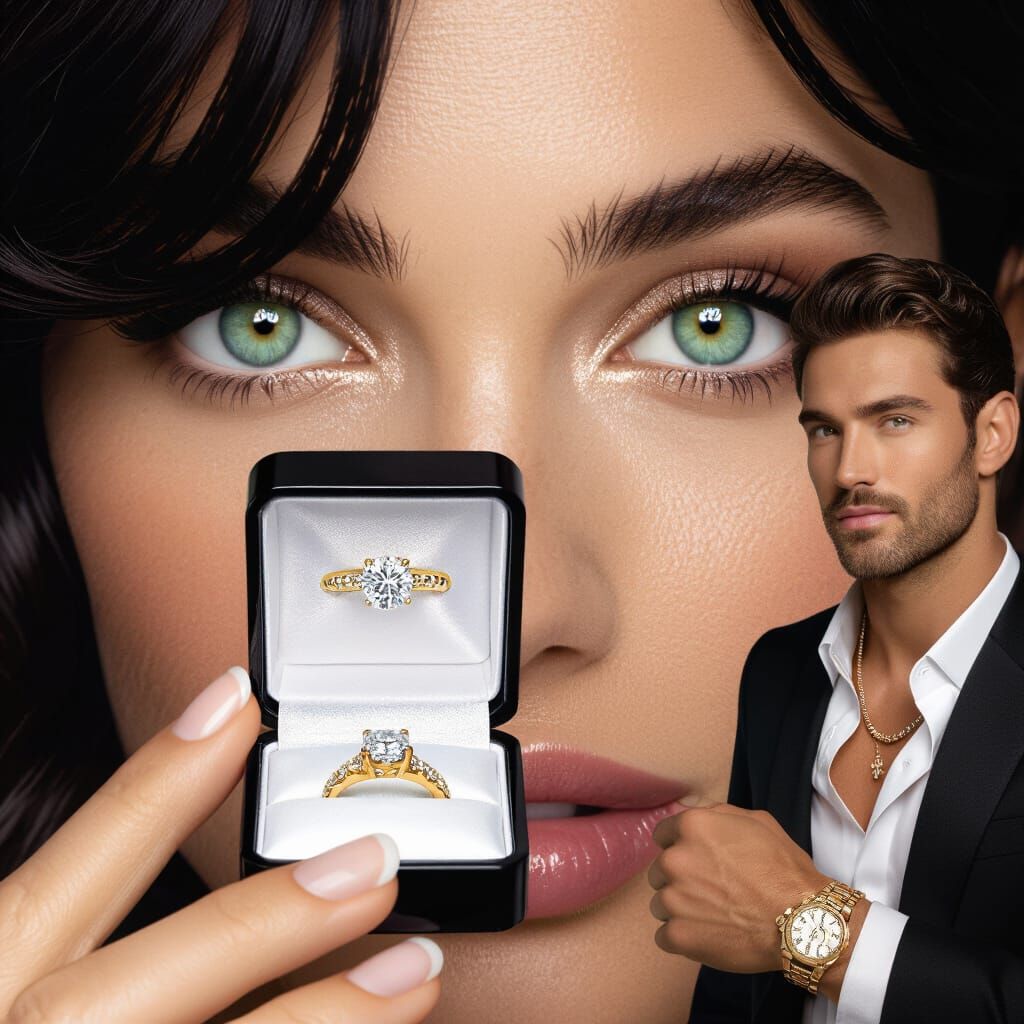 Close-Up Portrait of Woman with Captivating Green-Blue Eyes