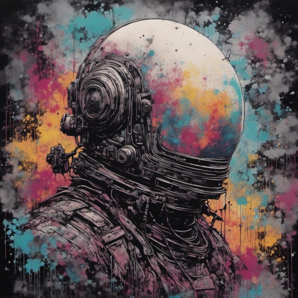 Aetherpunk Moonscape in Splash Art Style