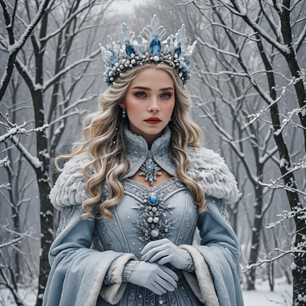 AI Generated Winter Queen Portrait