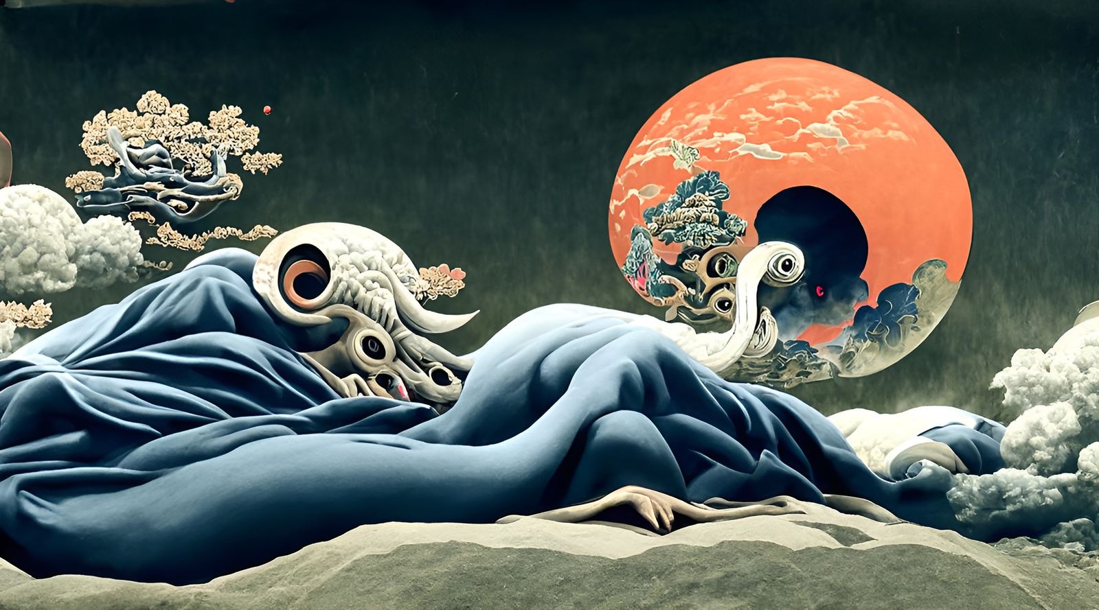 Mythical Japanese Dreams in Ukiyo-e Style