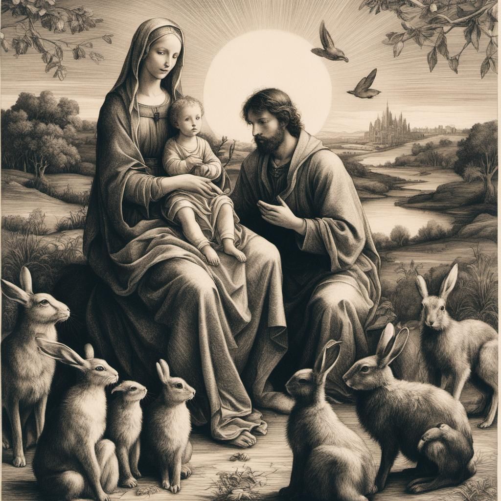 The Holy Family with Hares: Renaissance Portrait