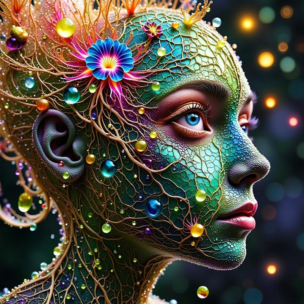 Surreal Futuristic Metropolis in Vibrant, Intricate Detail