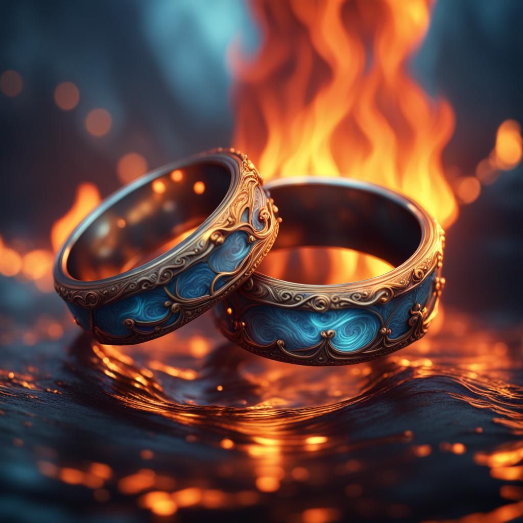 Fiery Rings: A Marriage of Fire and Water
