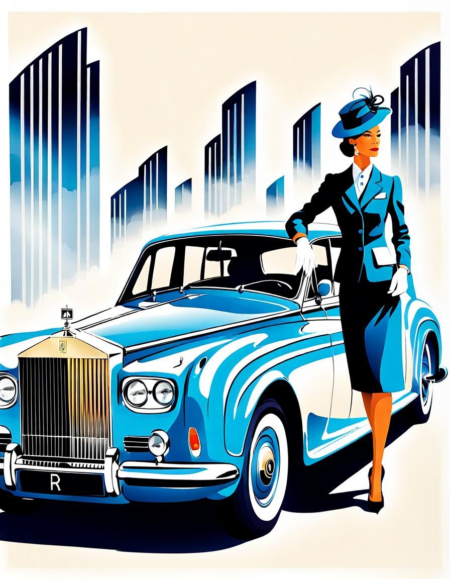 Abstractionist Chauffeur Opens Rolls-Royce Door