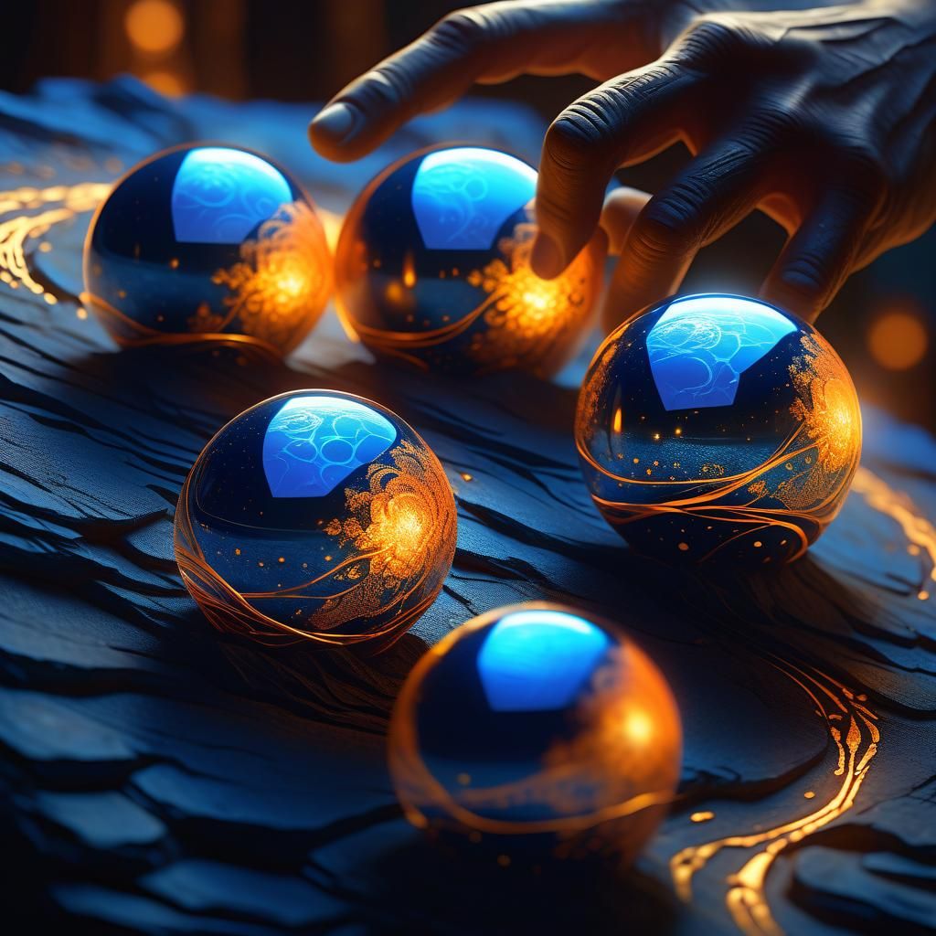 Ethereal Orbs Embedded in Fantasy Concept Art