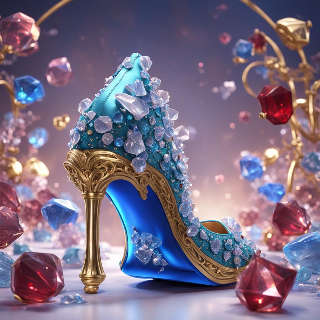 Cinderella's Crystal Shoes: Detailed Matte Painting
