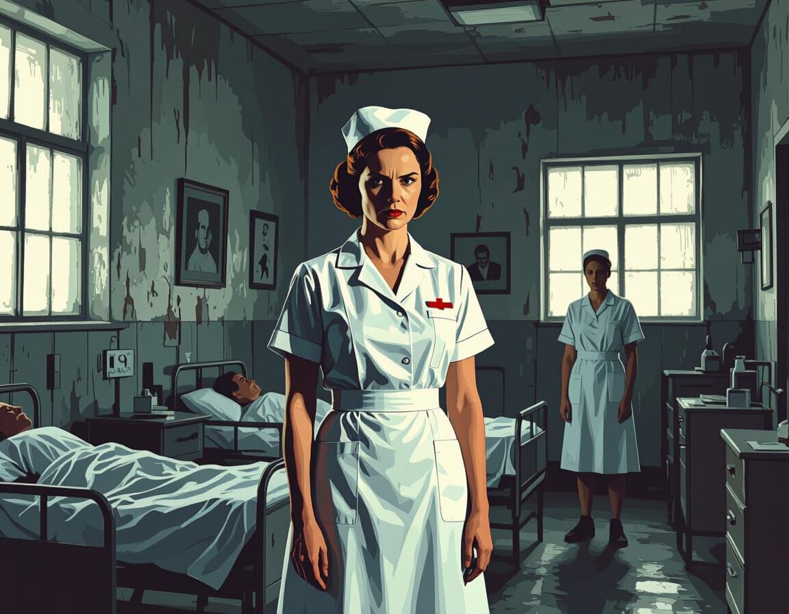 Nurse Ratched in Psychiatric Hospital: Cinematic Illustratio...