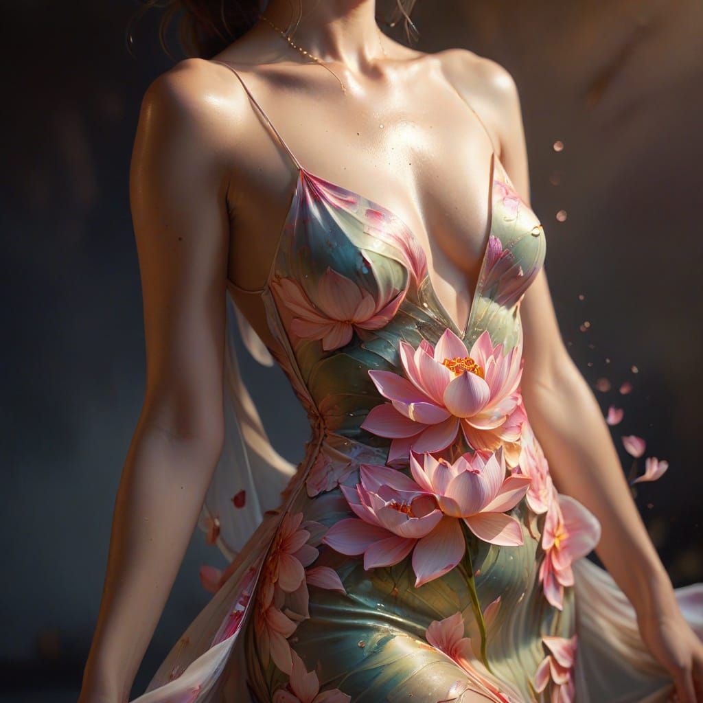 Beautiful Blonde - Lotus Flower inspired Dress