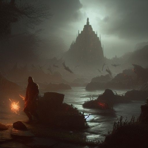 Epic Wizard Battle in Hyperrealistic Style