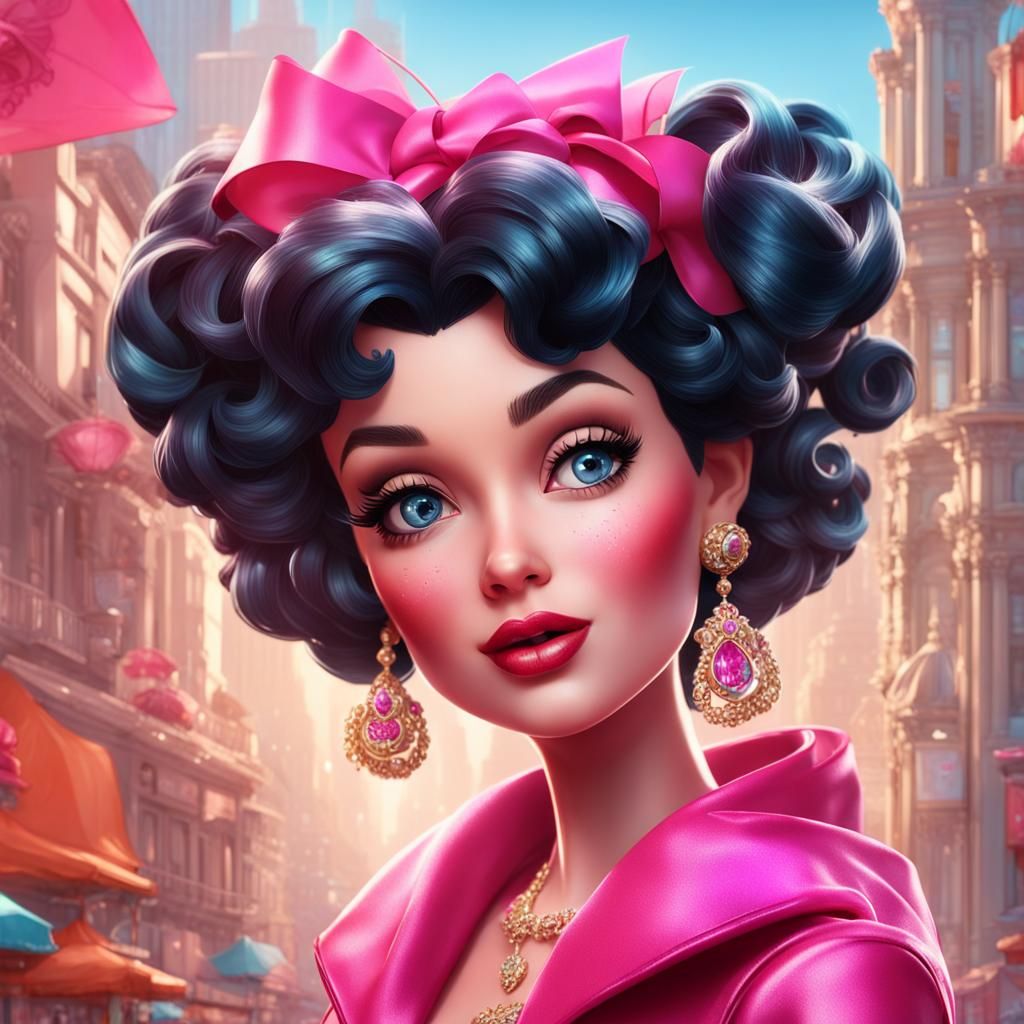 Betty Boop as Barbie: Hyperdetailed Concept Art