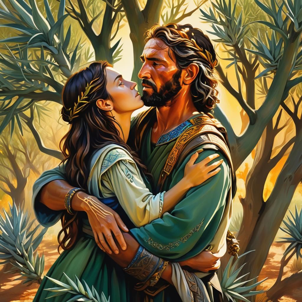 Heroic Jewish Warrior in Olive Grove Sanctuary