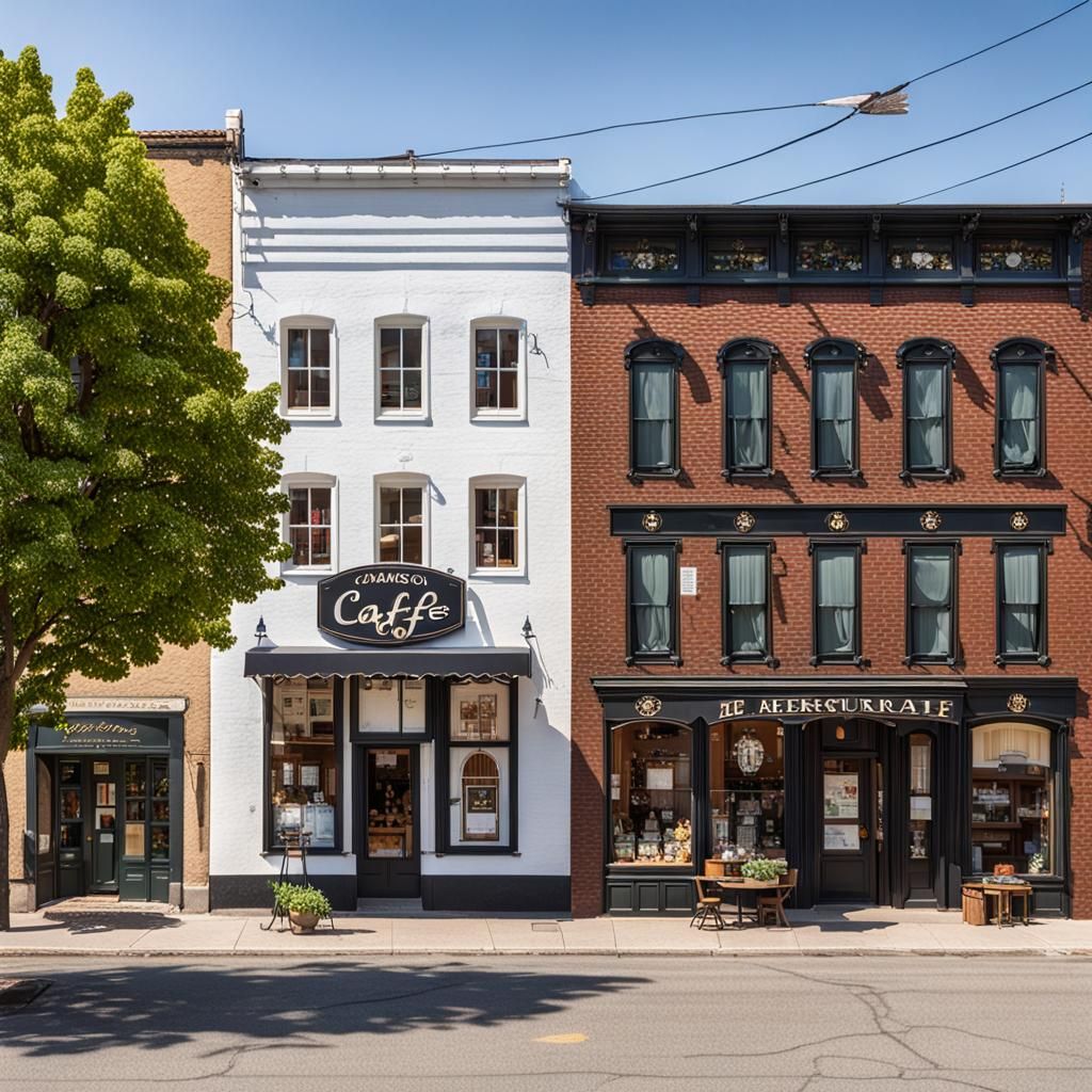 Quiet Small-Town Street Scene on a Sunny Day