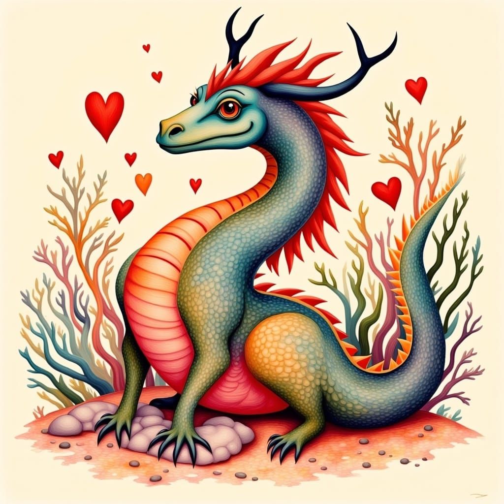 Friendly Dragon in Picturebook Style