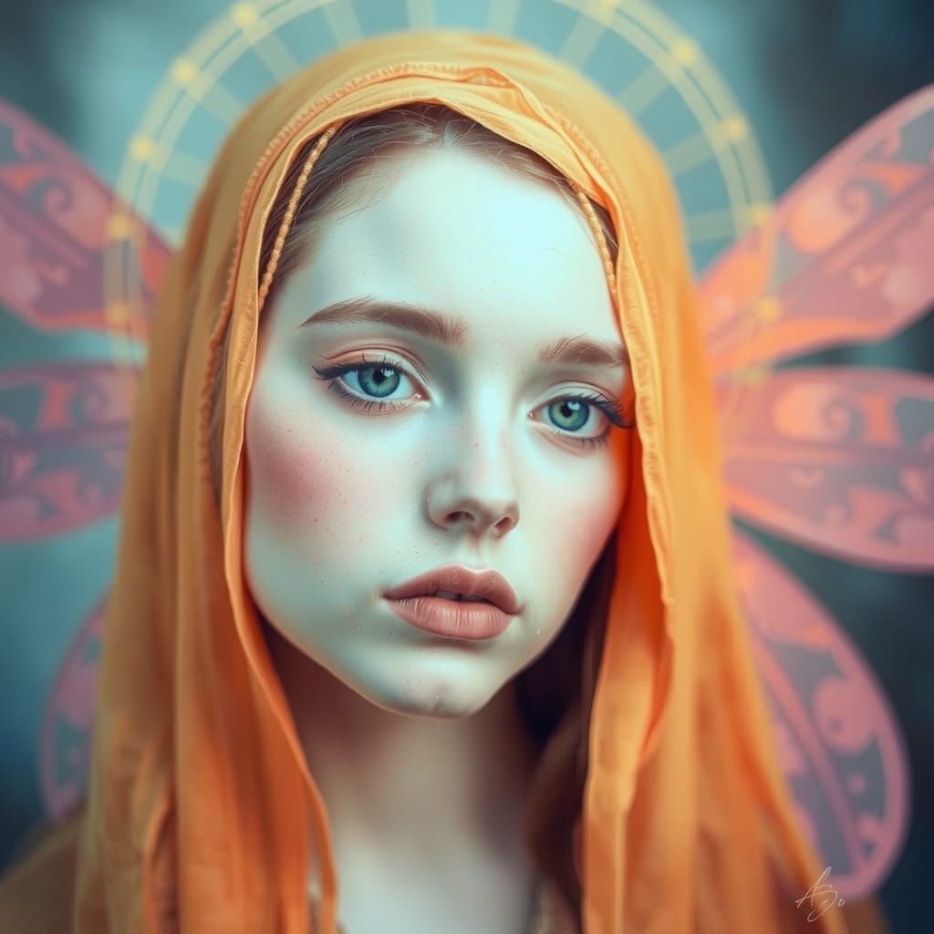 Ethereal Fairy Portrait in Pastel Colors