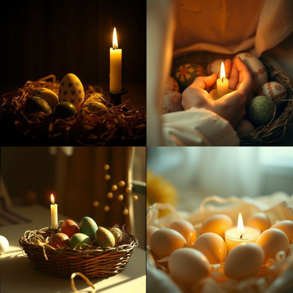 Elegant Easter Scene in Cinematic Film Style