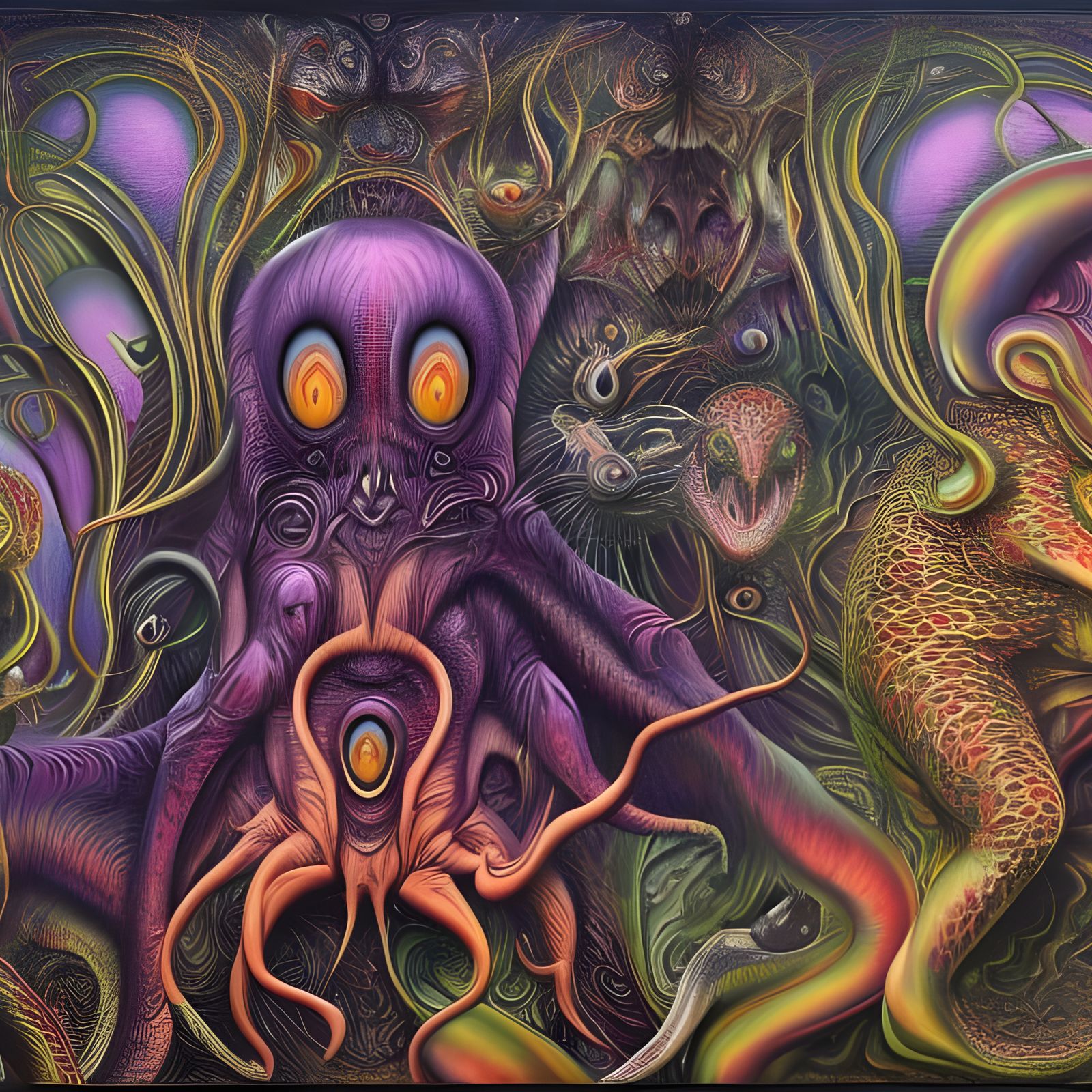 Mystical Elephant Hybrid in Surreal Garden