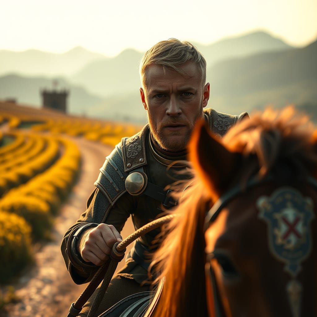 Powerful Knight Rider in Ancient War Attire