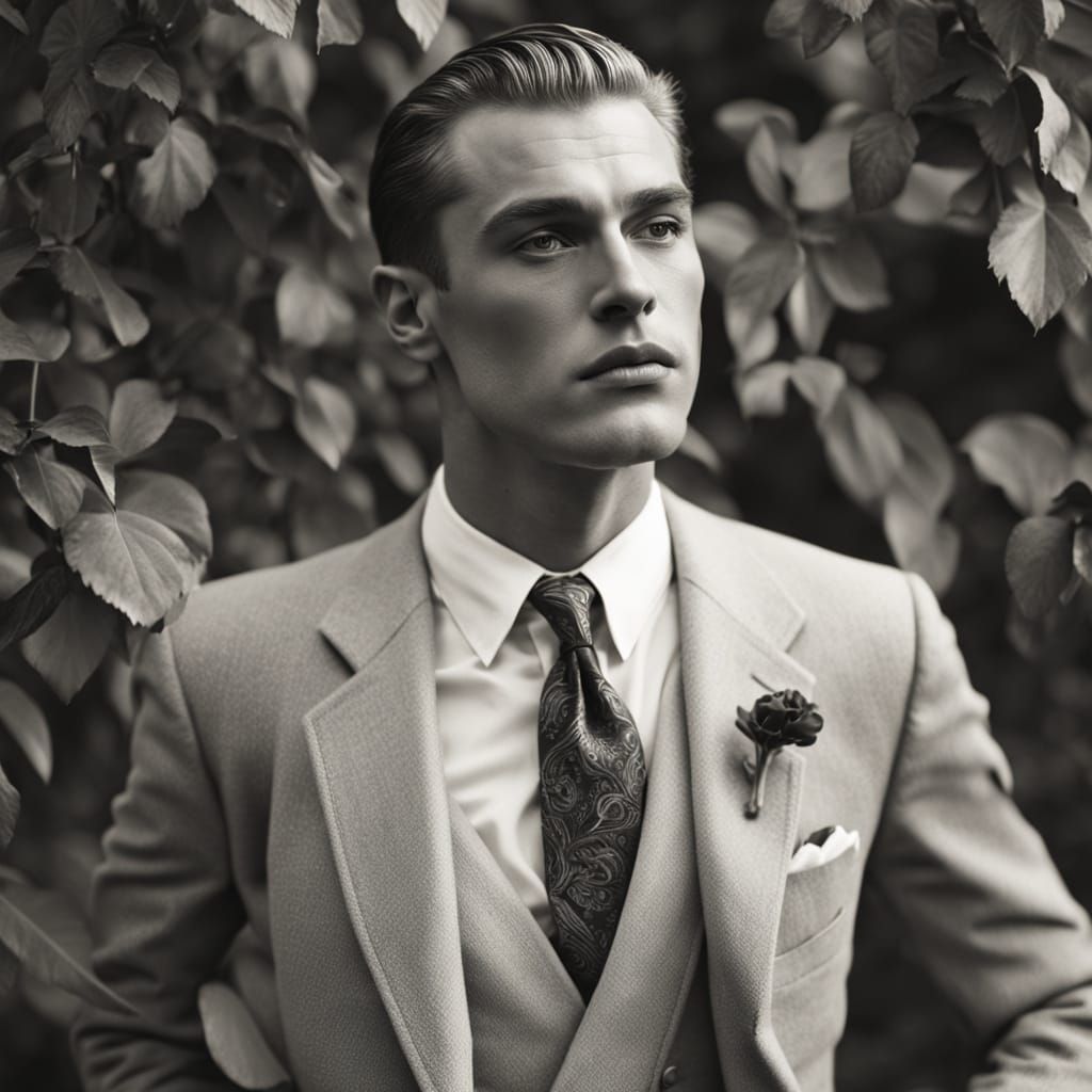Timeless Elegance in 1930s Style Suit and Tie