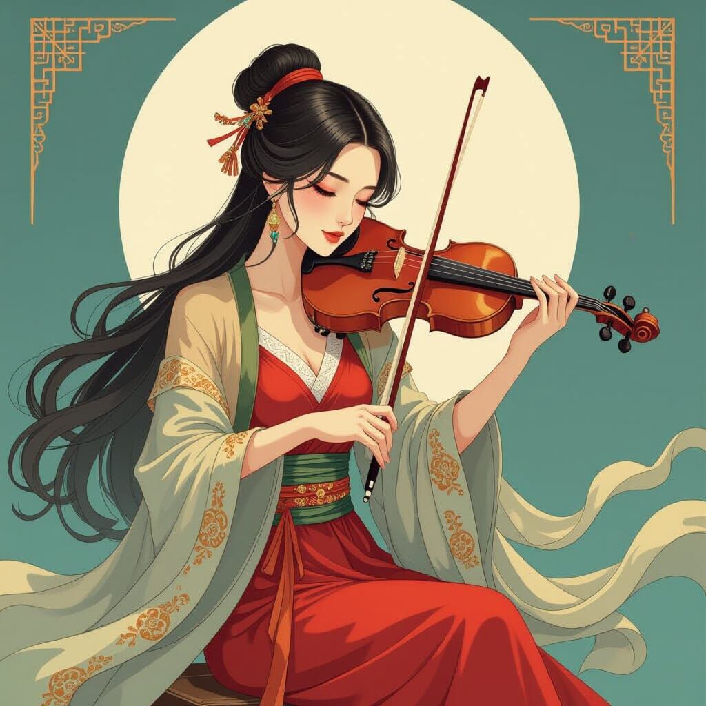 a woman playing a musical instrument