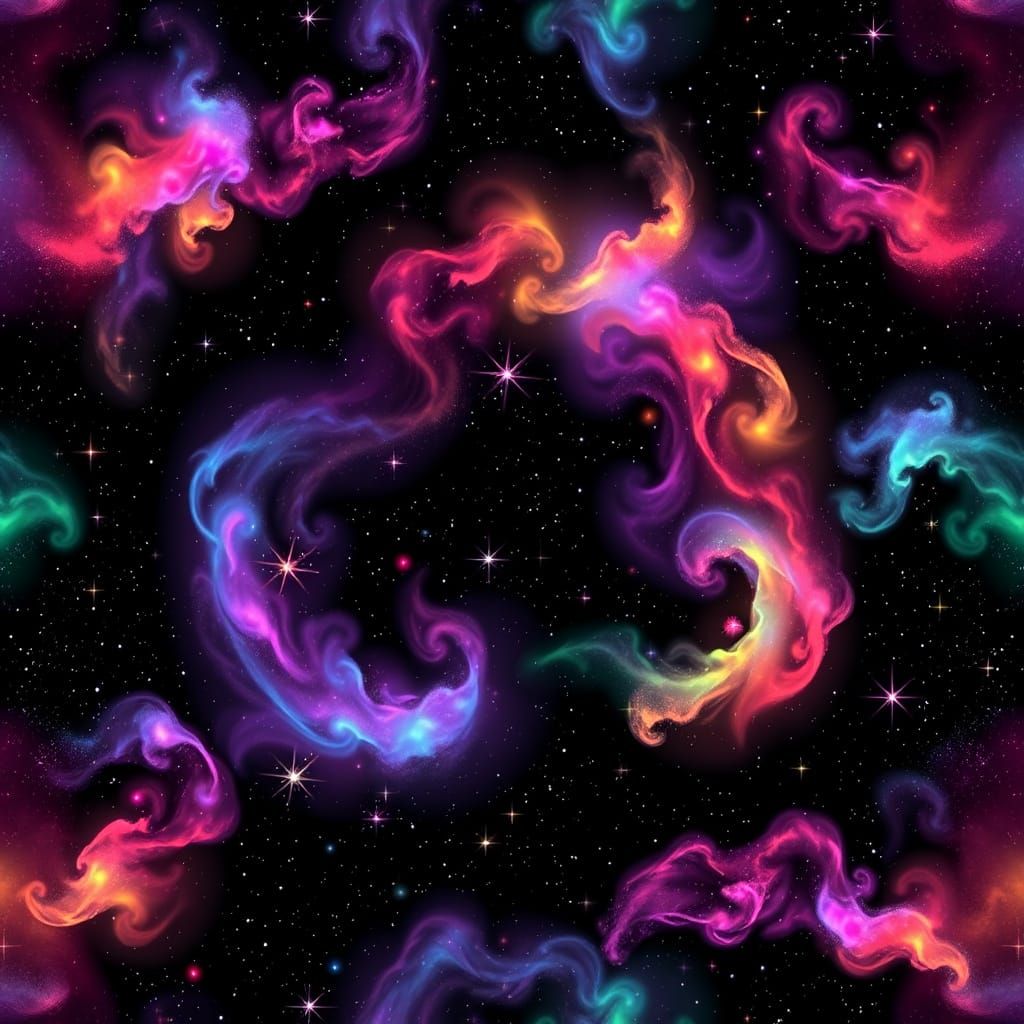 Cosmic Rainbow Nebula in Deep Space