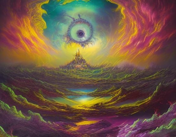 Mystical Alien in Candy Art Style