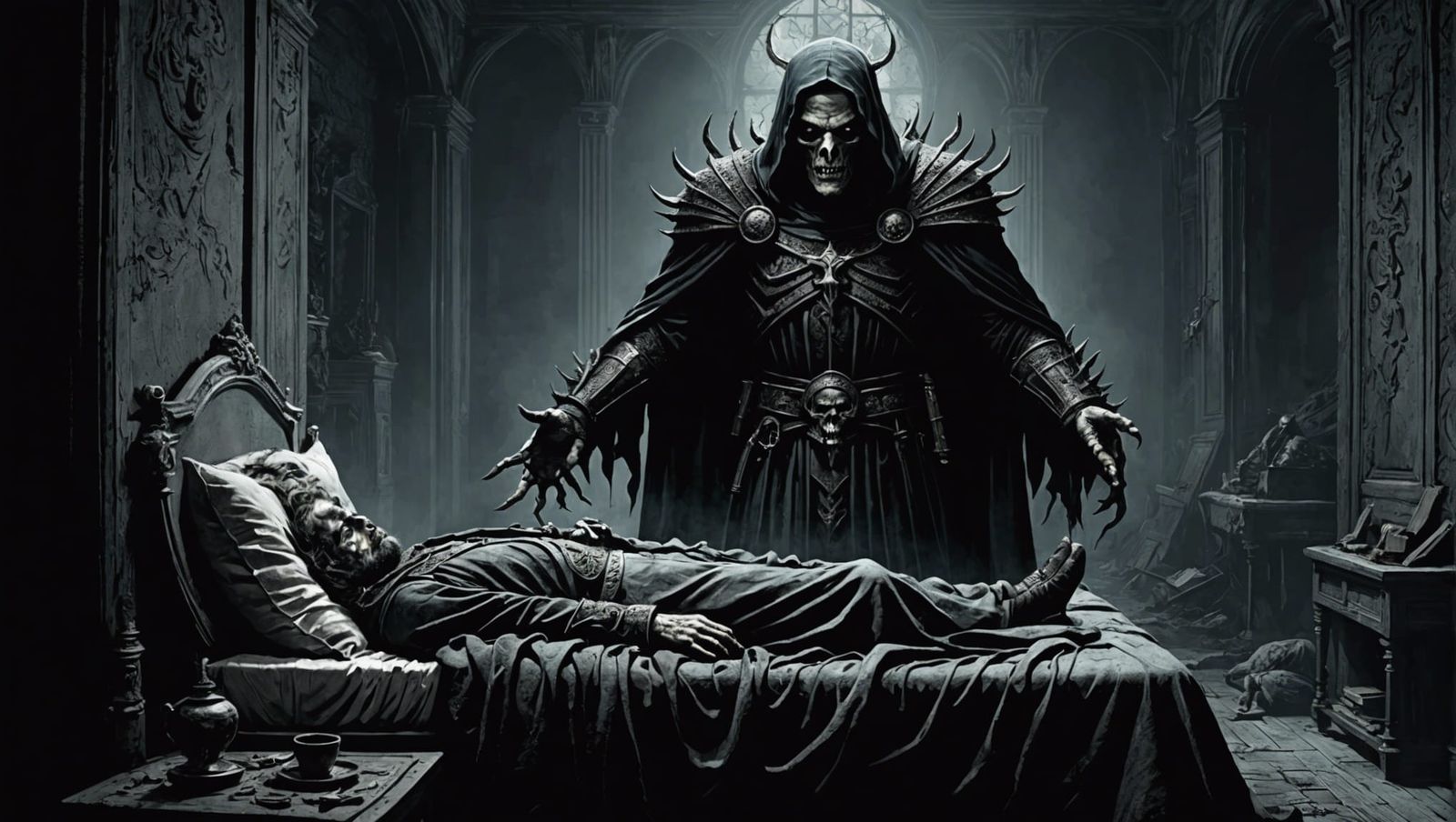 Sleep Paralysis Nightmare in Horror Style