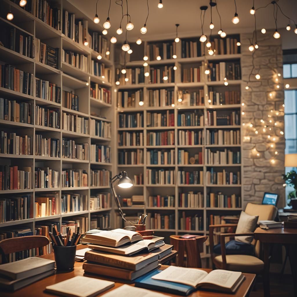 Study Room with Books in Natural Lighting