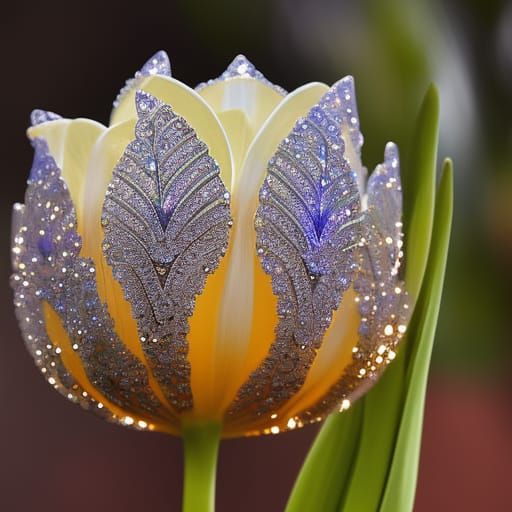 Crystal Tulip Macro Photography with Bokeh