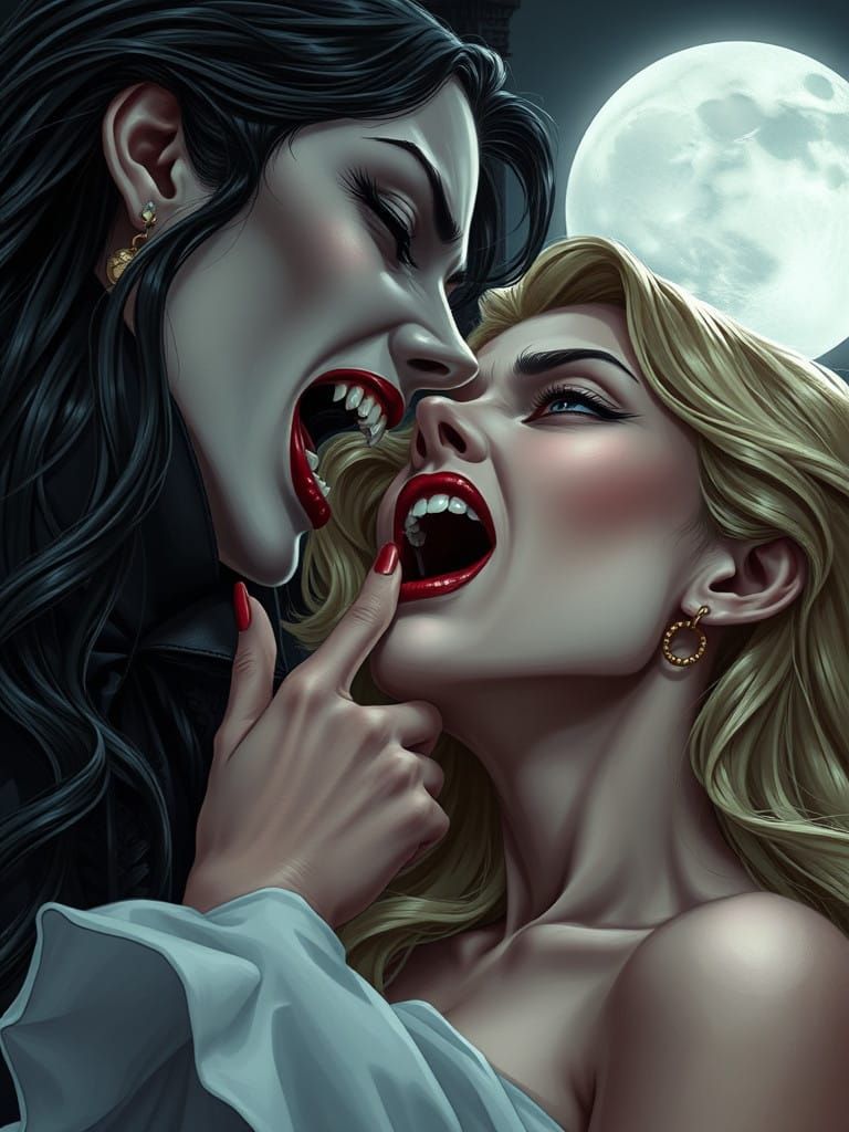 Gothic Vampire Portrait in Soft Moonlight