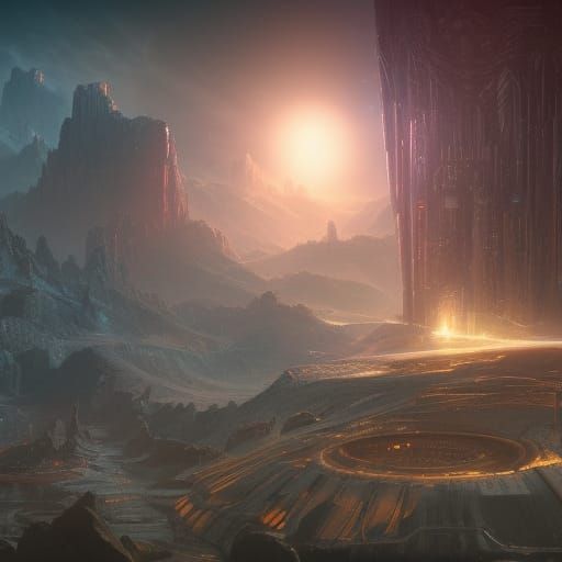 Sci-Fi Eagle in Detailed Matte Painting Style