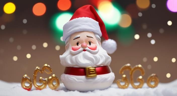 Cute Toy Santa with Christmas Lights